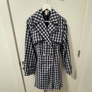 Laundry Waterproof Plaid Rain Trench XL Coat